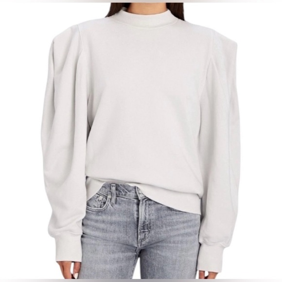 Agolde Strong Sholder Think Knit Sweater Women’s Sz M White Designer Casual - Picture 1 of 8